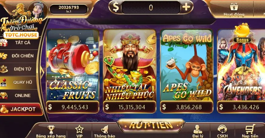 Trò chơi slot và Jackpot tại iwin68 Club